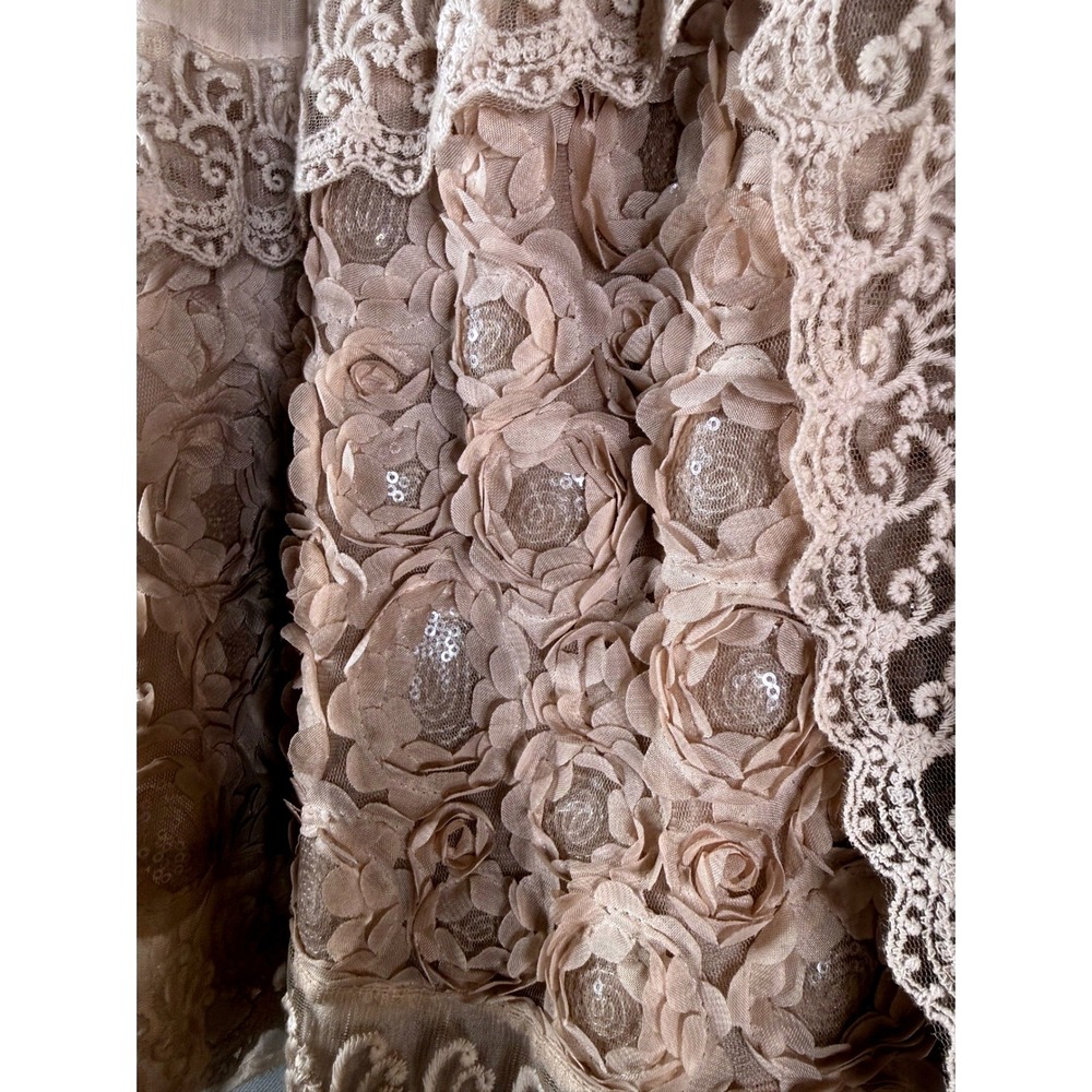 Fiondotinta Lace Floral Skirt Womens M L Pink Made In Italy Cotton Cottagecore - Picture 3 of 9